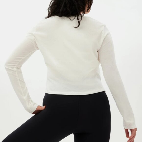 NWT Girlfriend Collective Ivory Recycled Cotton Long Sleeve Crew, size M - Picture 4 of 5